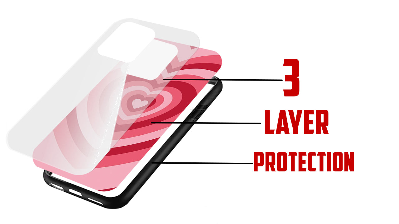 Red Gradient Heart Phone Case – Aesthetic Love Core Design