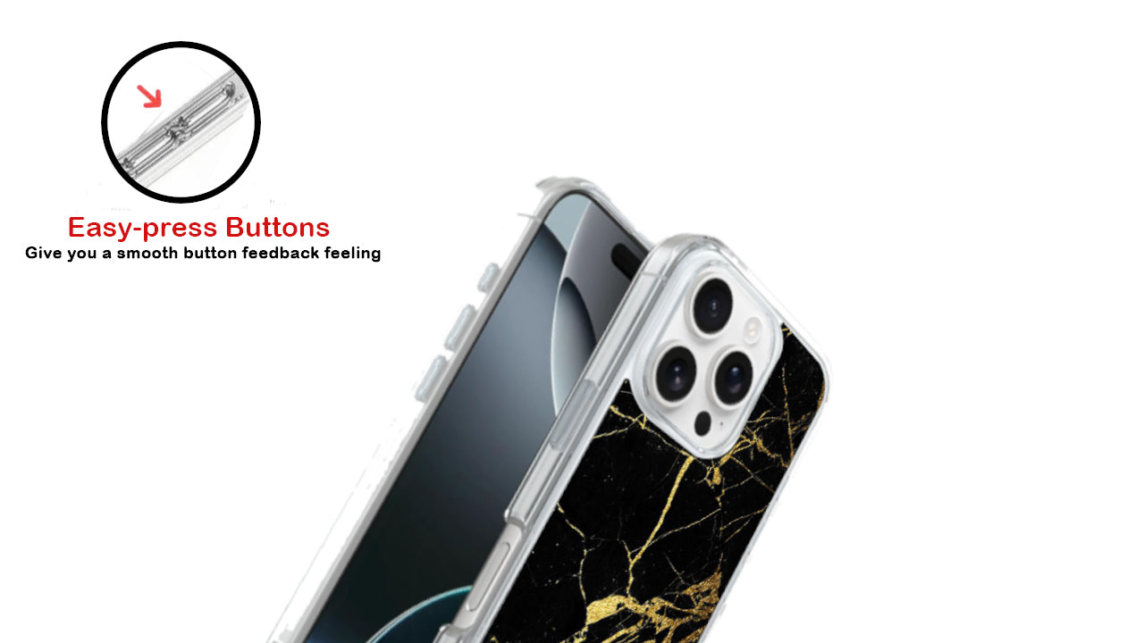 Luxurious Black Gold Marble Phone Case – Elegant Abstract Design