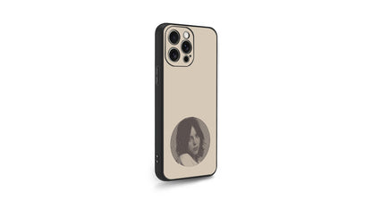 Moody Optical Illusion Phone Case – Minimal Beige Portrait Art