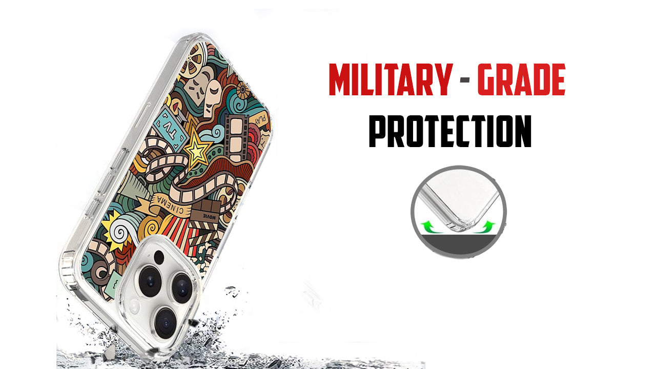 🎬 Movie Buff Collage Phone Case – Cinema, TV & Popcorn Art