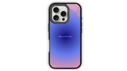 Gradient Aura Affirmation Phone Case – Believe Manifest Achieve Aesthetic