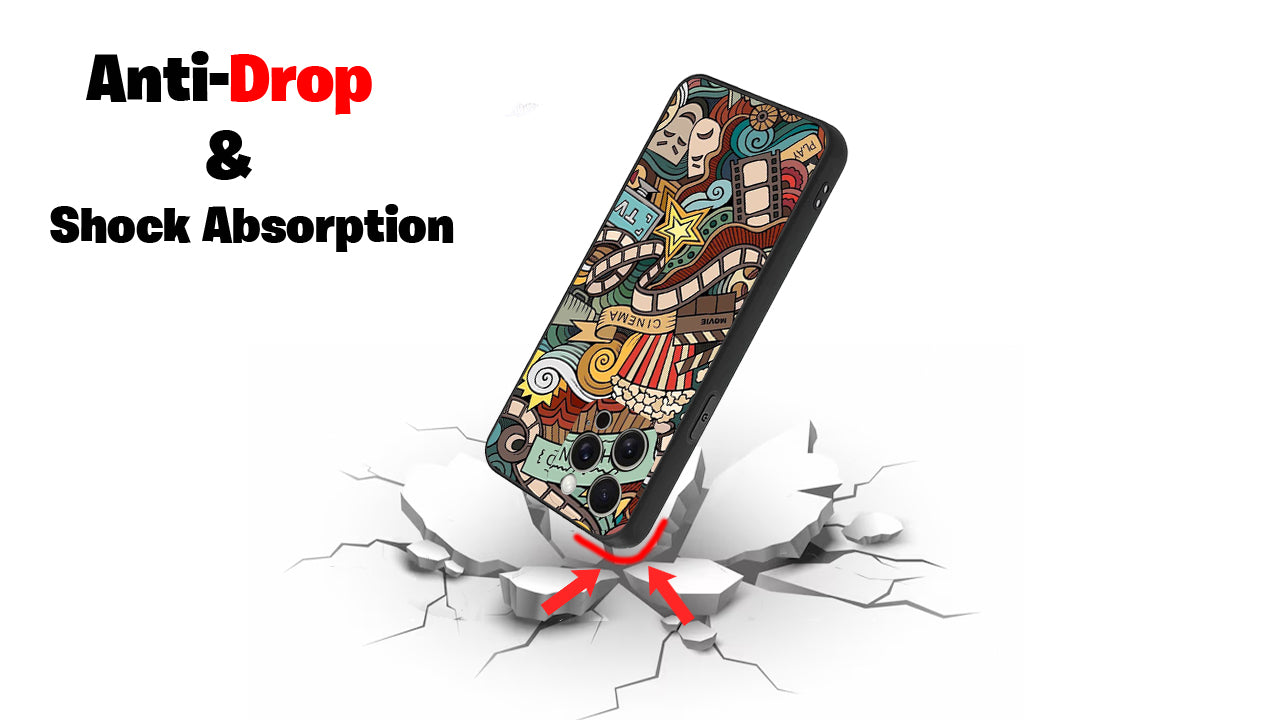 🎬 Movie Buff Collage Phone Case – Cinema, TV & Popcorn Art