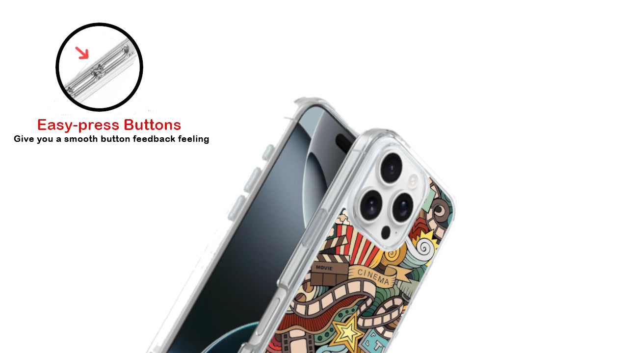 🎬 Movie Buff Collage Phone Case – Cinema, TV & Popcorn Art