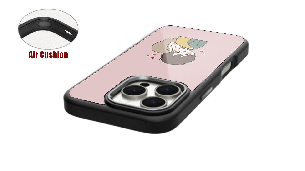 Blush Love Couple Cartoon Phone Case – Cute Aesthetic for Couples
