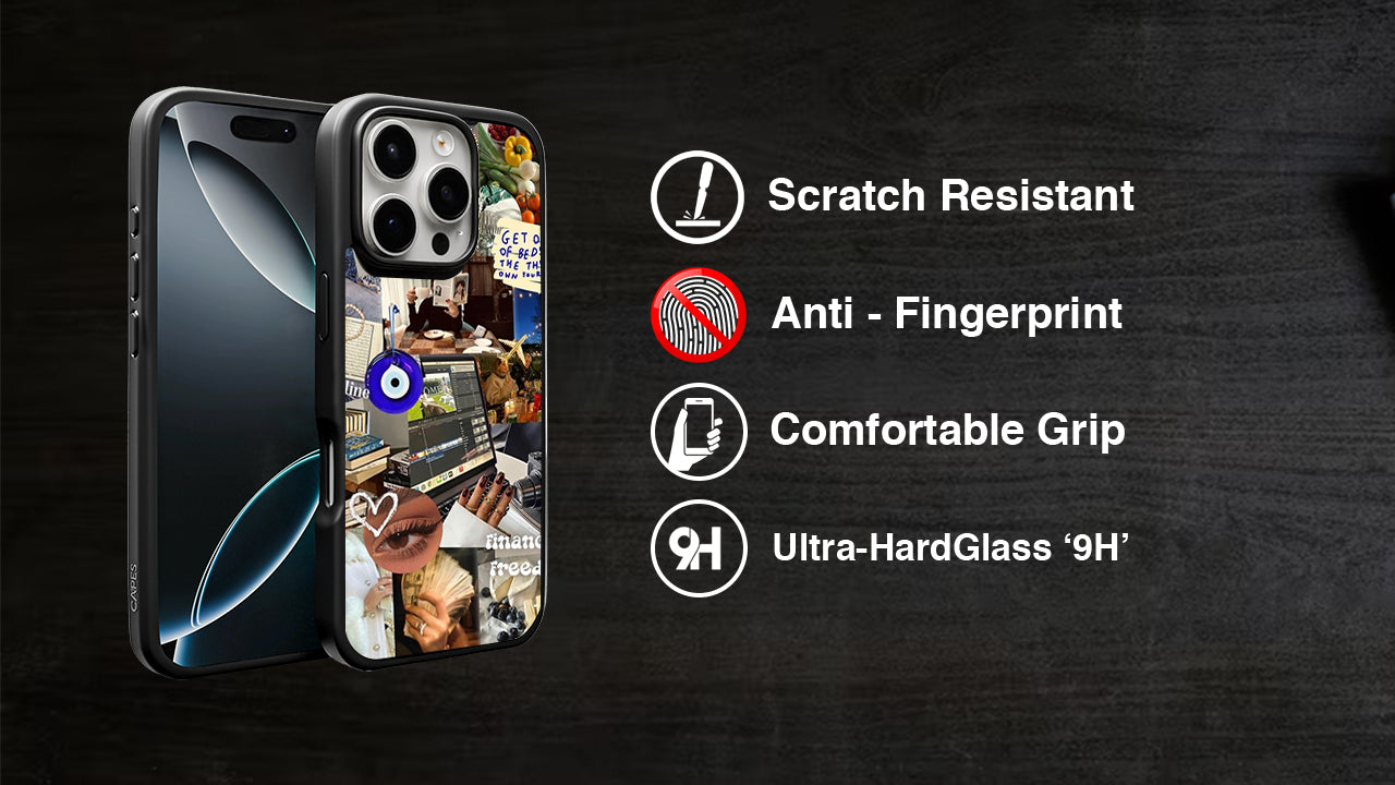 Financial Freedom Vision Board Phone Case – Collage Aesthetic Cover