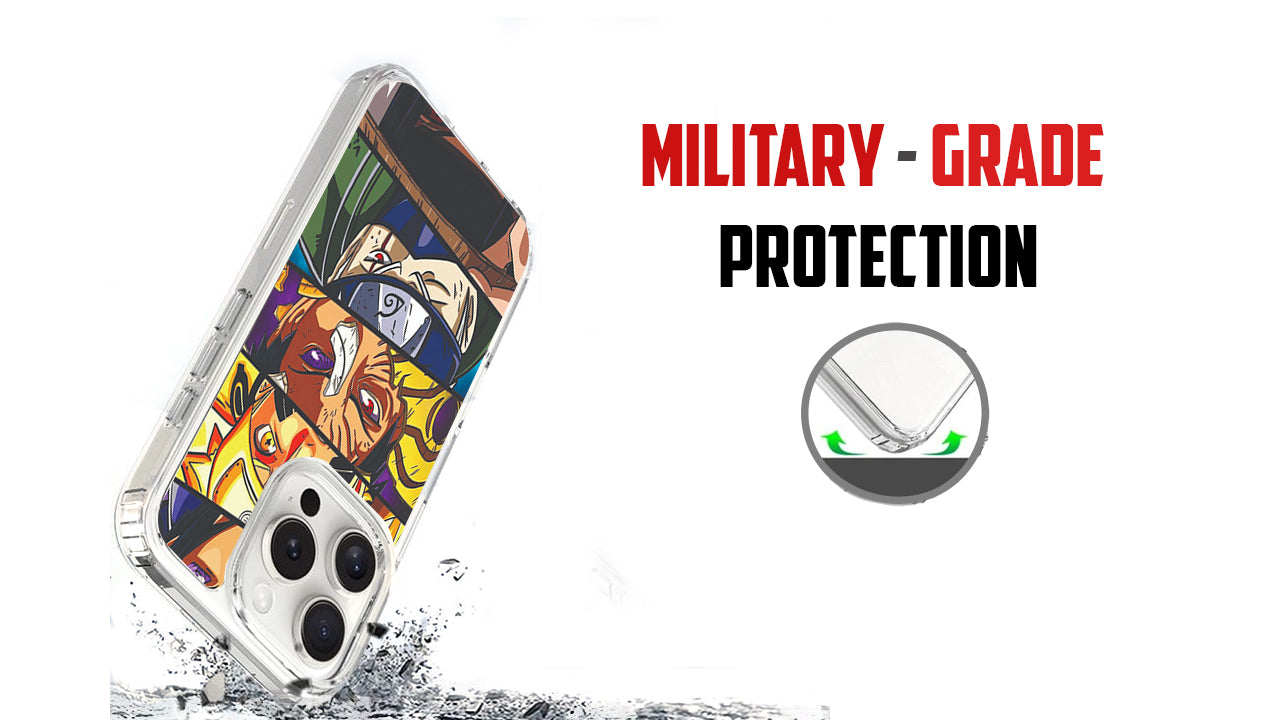 Shinobi Trio Anime Phone Case – Bold Split Panel Ninja Design