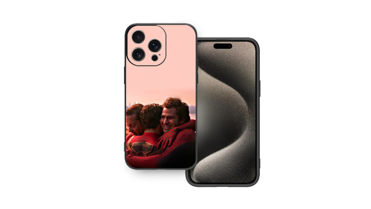 Spider-Man No Way Home Hug Phone Case - Iconic Trio Embrace Art