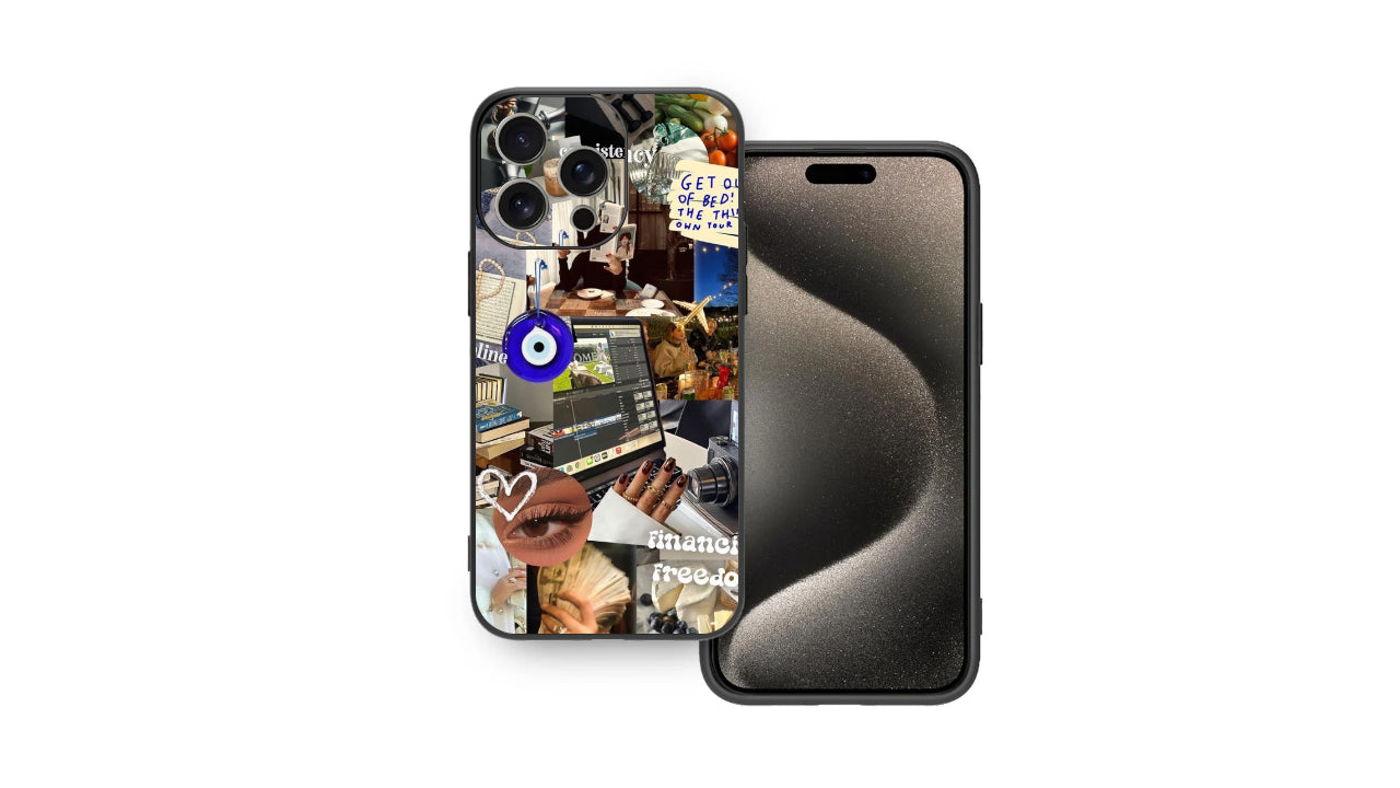 Financial Freedom Vision Board Phone Case – Collage Aesthetic Cover