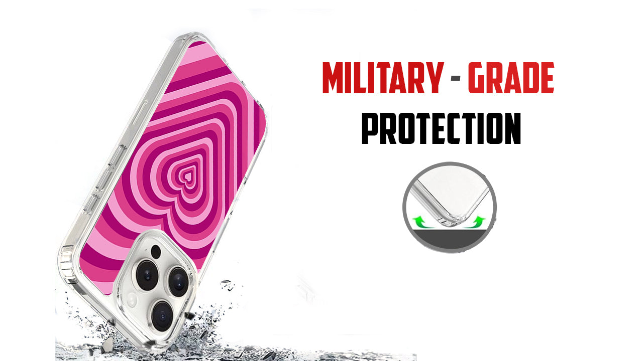 Bubblegum Pink & Purple Heart Phone Case – Y2K Aesthetic Design