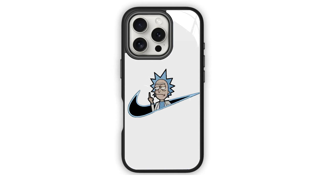 Rick and Morty Nike Swoosh Parody Phone Case – Cartoon Fan Design