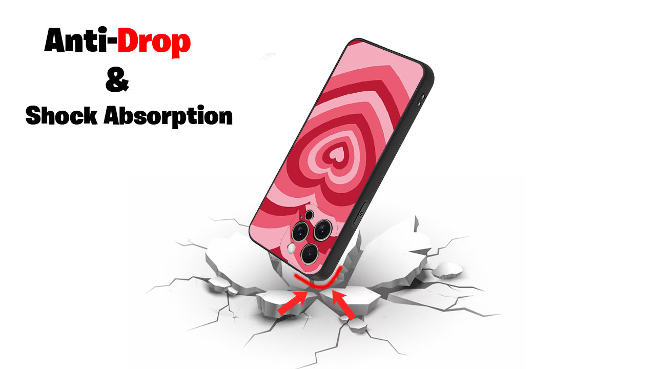 Red Gradient Heart Phone Case – Aesthetic Love Core Design