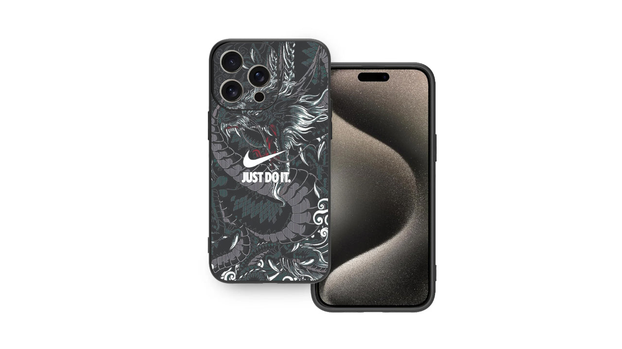Nike "Just Do It" Dragon Art Phone Case - Mythical Beast Sneaker Aesthetic