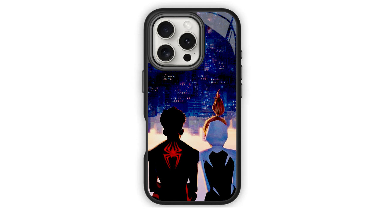 Spider-Verse Cityscape Phone Case – Animated Movie Fan Art