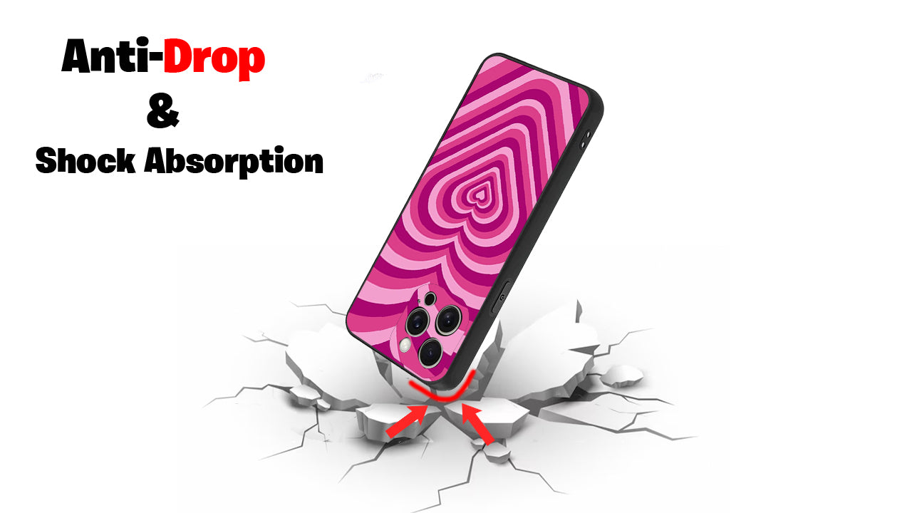 Bubblegum Pink & Purple Heart Phone Case – Y2K Aesthetic Design