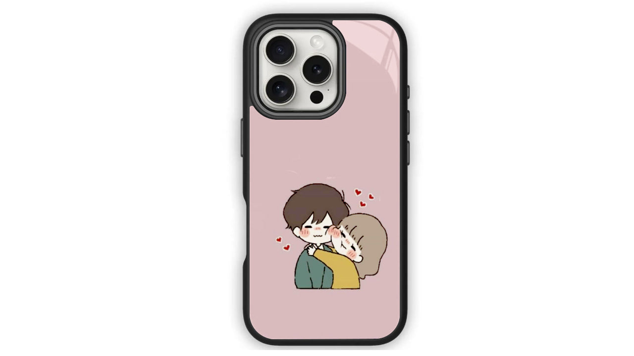 Blush Love Couple Cartoon Phone Case – Cute Aesthetic for Couples