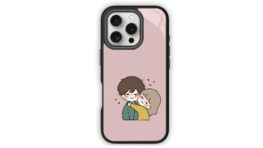 Blush Love Couple Cartoon Phone Case – Cute Aesthetic for Couples