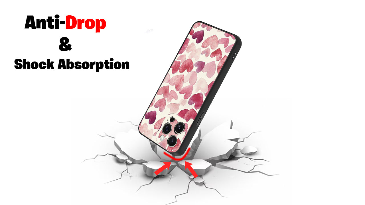 Watercolor Hearts Aesthetic Phone Case