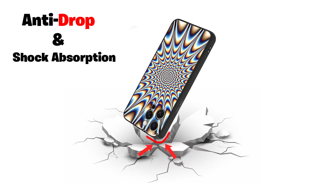 Hypnotic Optical Illusion Phone Case – Vibrant Psychedelic Art Design