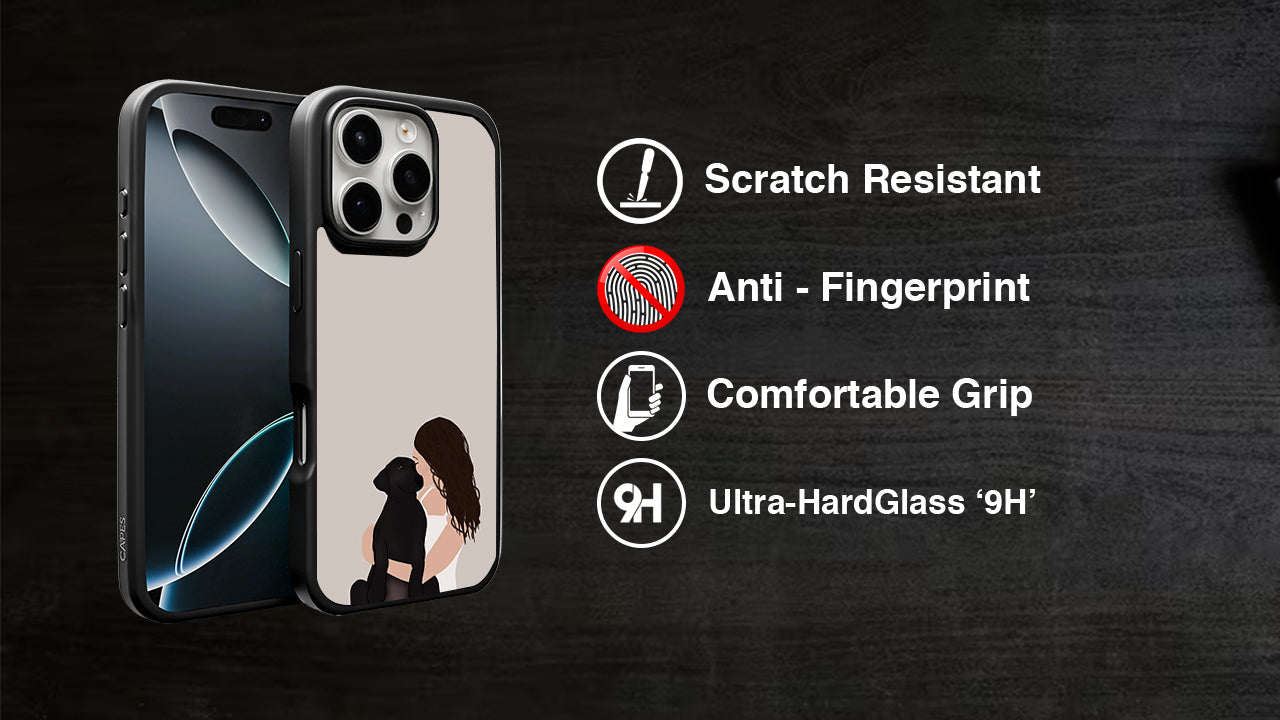 Minimalist Dog Lover Art Phone Case – Hugging Pet Illustration