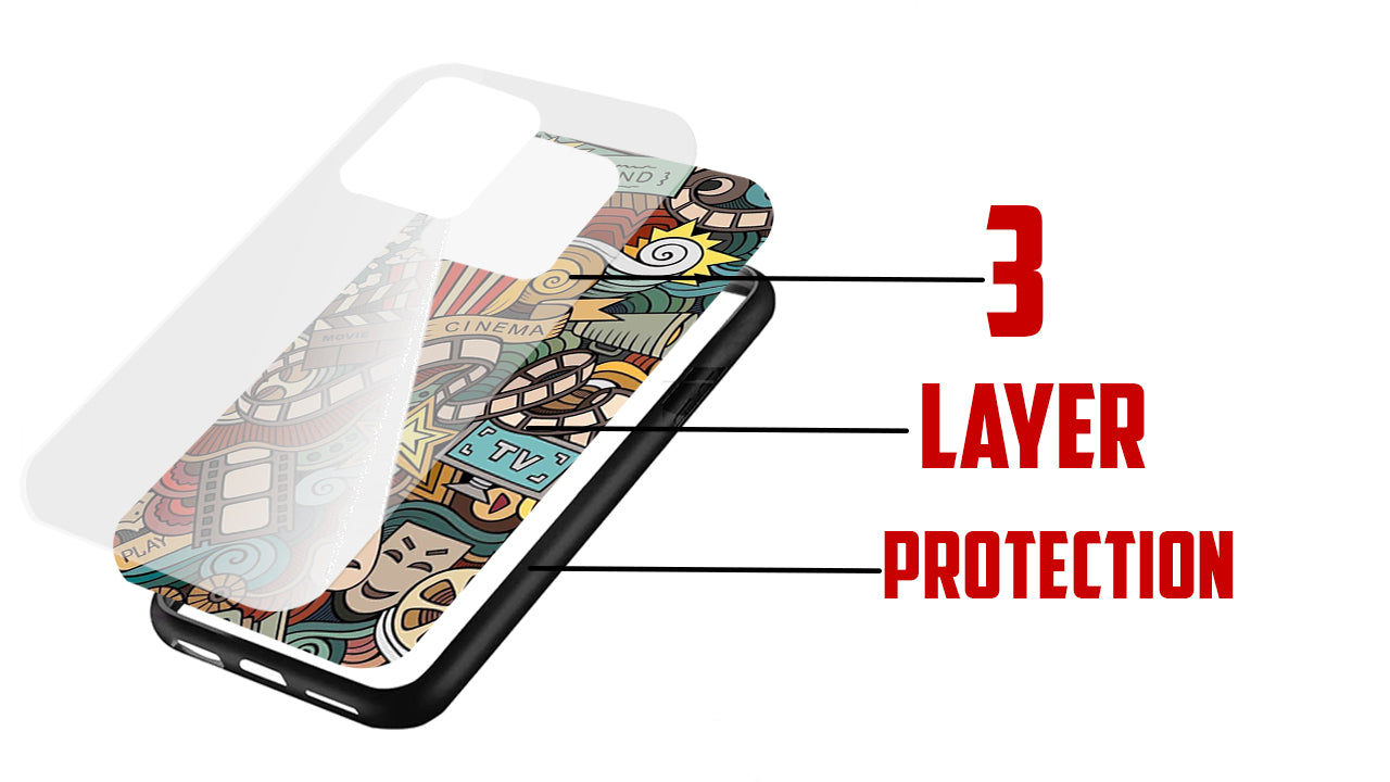 🎬 Movie Buff Collage Phone Case – Cinema, TV & Popcorn Art