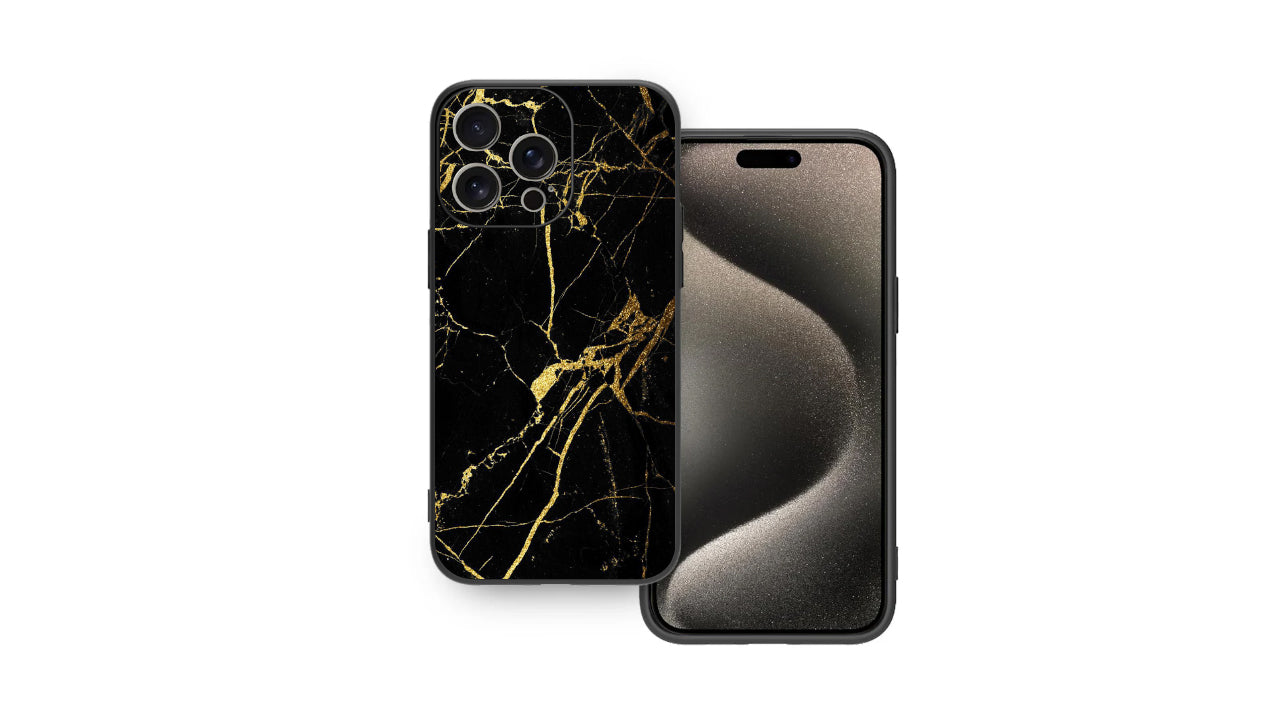 Luxurious Black Gold Marble Phone Case – Elegant Abstract Design