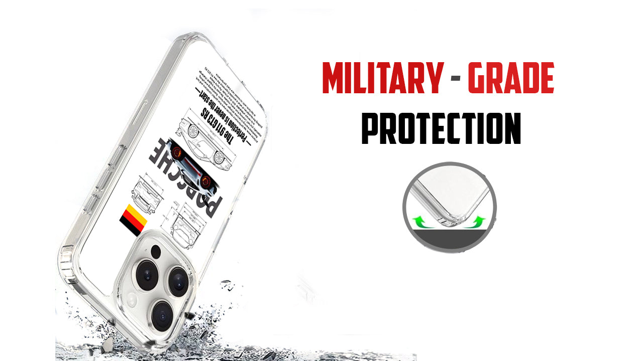 Porsche 911 GT3 RS Blueprint Phone Case – Supercar Schematic Design