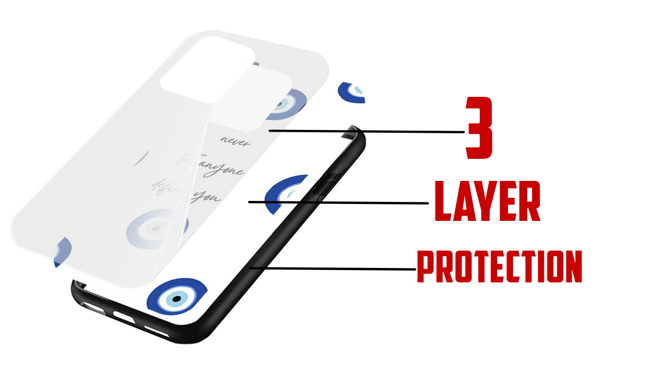 Evil Eye Affirmation Phone Case – "Never Let Anyone Define You" Design