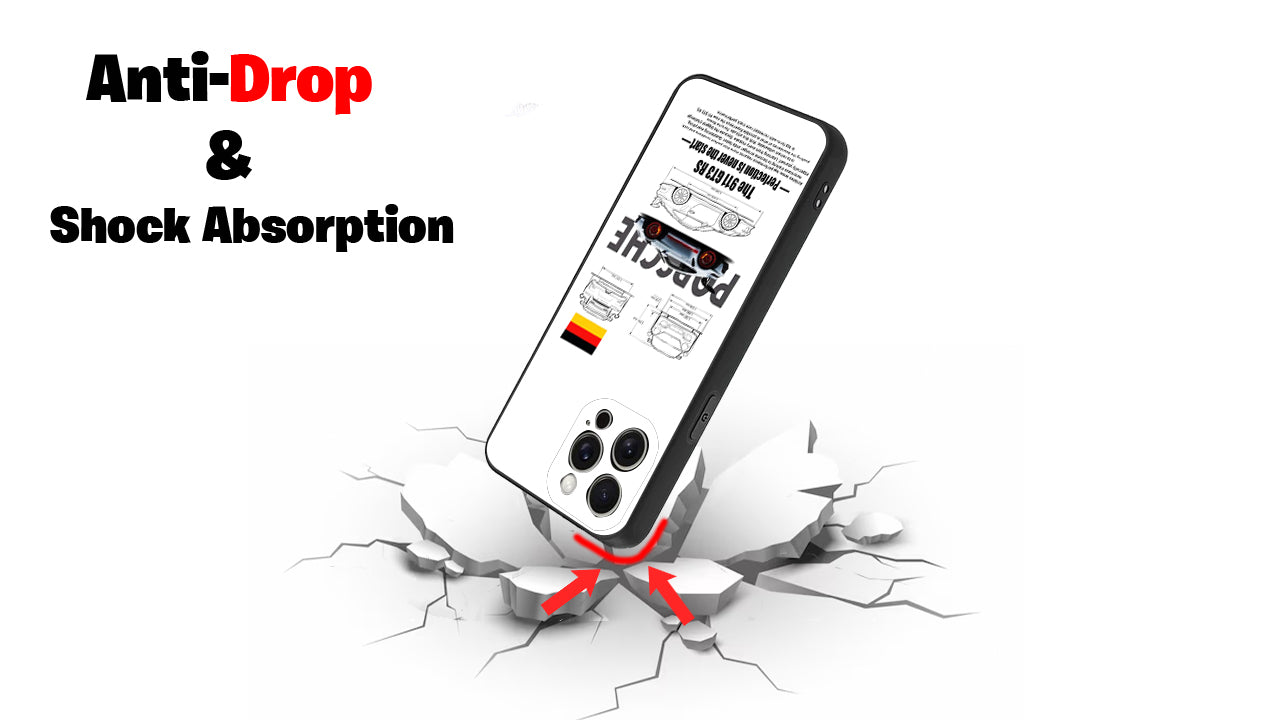 Porsche 911 GT3 RS Blueprint Phone Case – Supercar Schematic Design