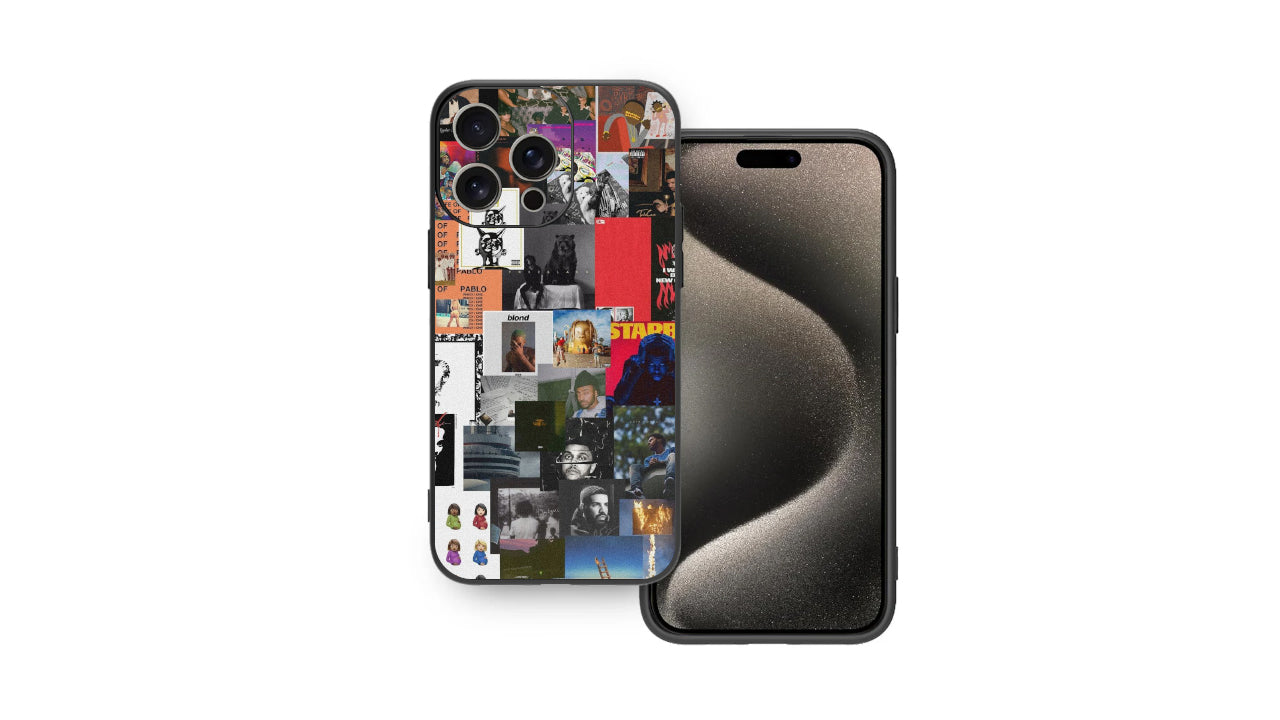 Vintage Music & Pop Culture Collage Phone Case – Retro Art Design