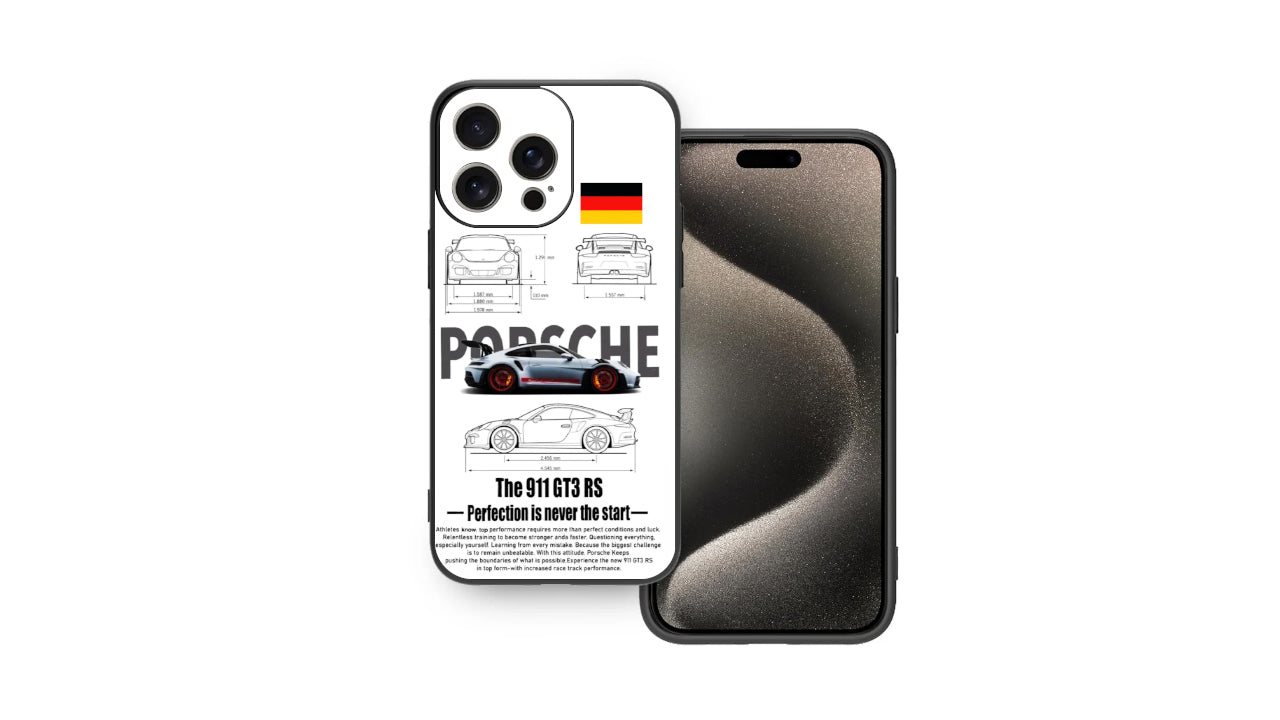 Porsche 911 GT3 RS Blueprint Phone Case – Supercar Schematic Design