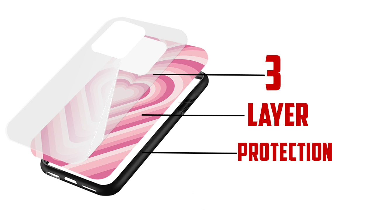 Pink Retro Heart Swirl Aesthetic Phone Case