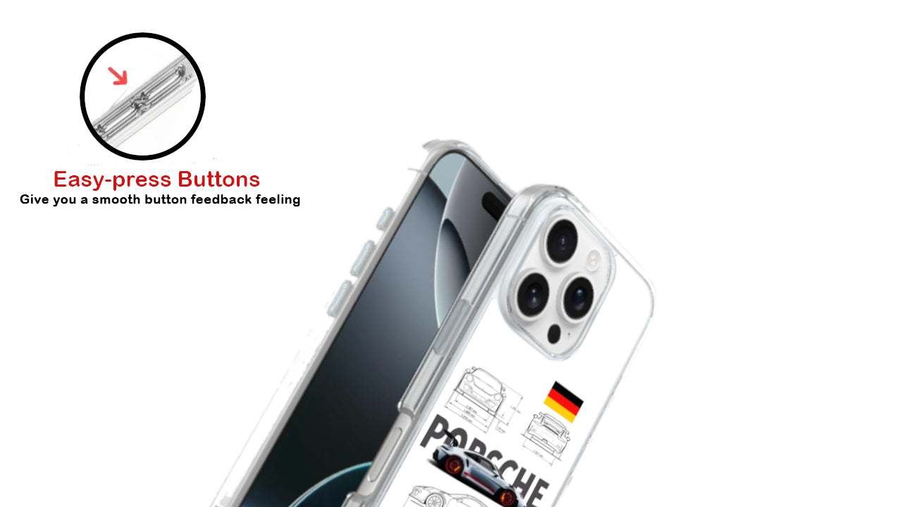 Porsche 911 GT3 RS Blueprint Phone Case – Supercar Schematic Design