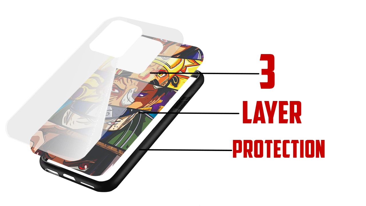 Shinobi Trio Anime Phone Case – Bold Split Panel Ninja Design