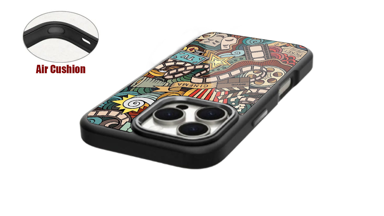 🎬 Movie Buff Collage Phone Case – Cinema, TV & Popcorn Art