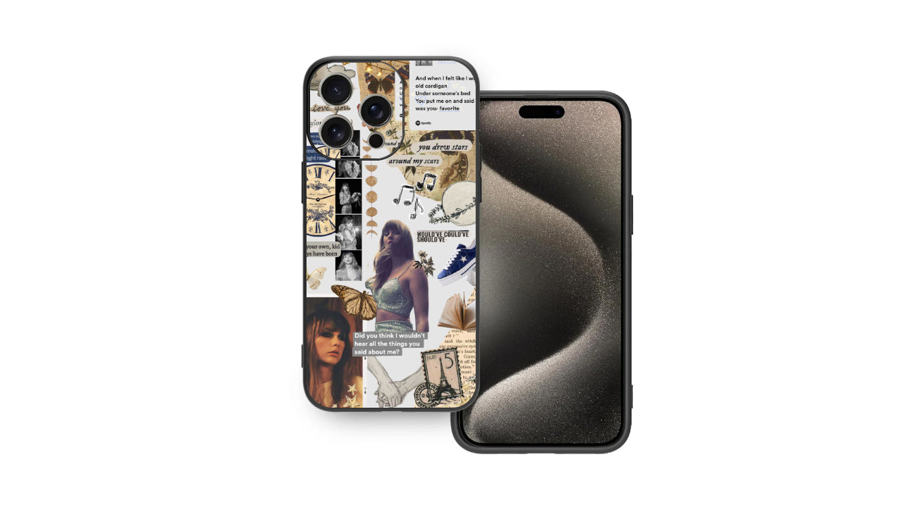 Taylor Swift Lyrical Aesthetic Phone Case – Music Collage Swiftie Design