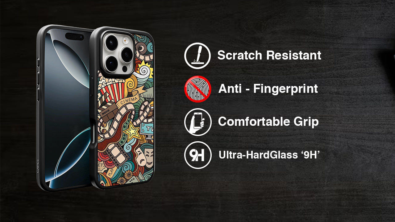 🎬 Movie Buff Collage Phone Case – Cinema, TV & Popcorn Art