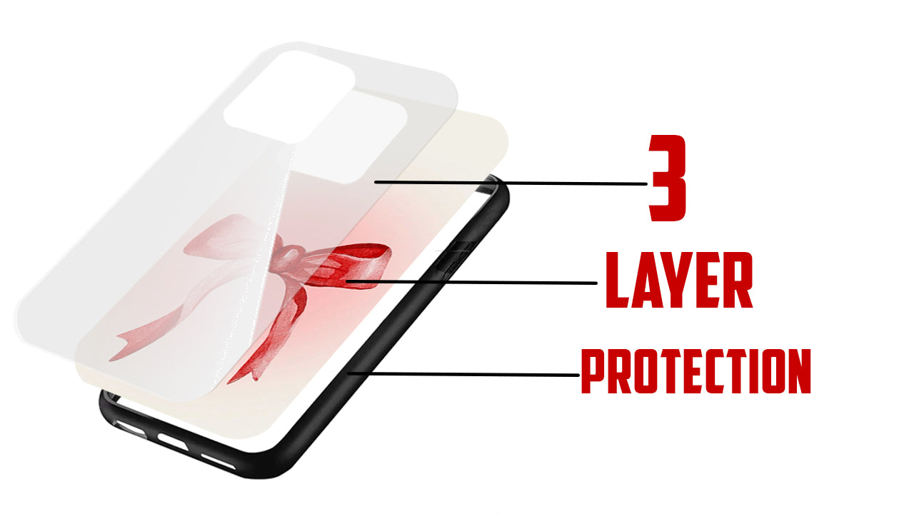 Red Ribbon Bow Phone Case – Minimal Y2K Aesthetic Girlcore Design