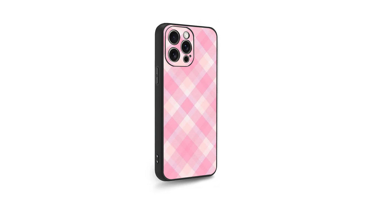 Sweet Pink Plaid Phone Case – Pastel Gingham Aesthetic Cover