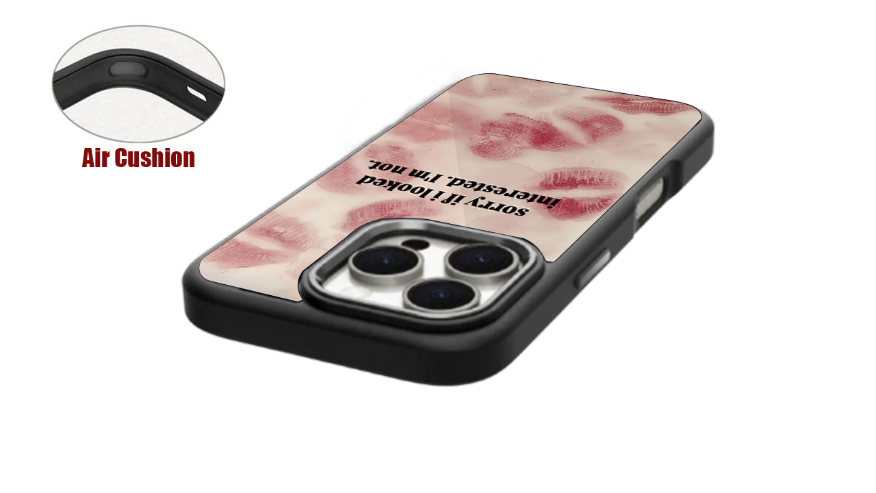 Sassy Kiss Mark Phone Case – "Sorry If I Looked Interested" Aesthetic Cover