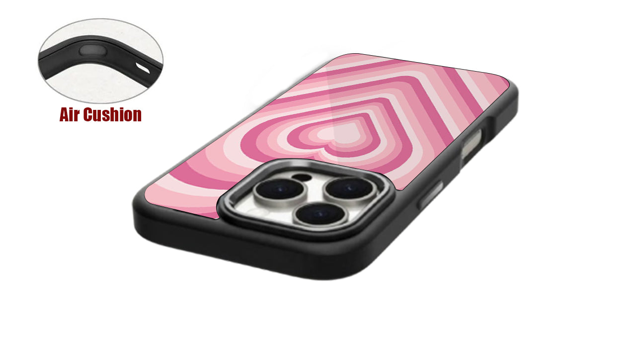Pink Retro Heart Swirl Aesthetic Phone Case