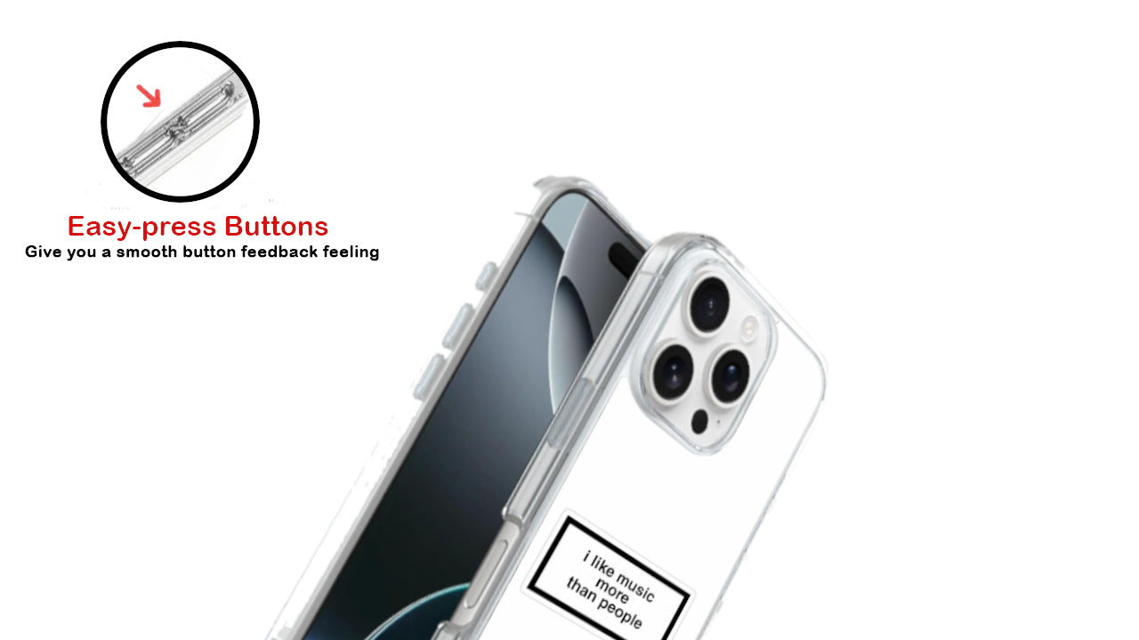 "I Like Music More Than People" Quote Phone Case – Music Lover Essential