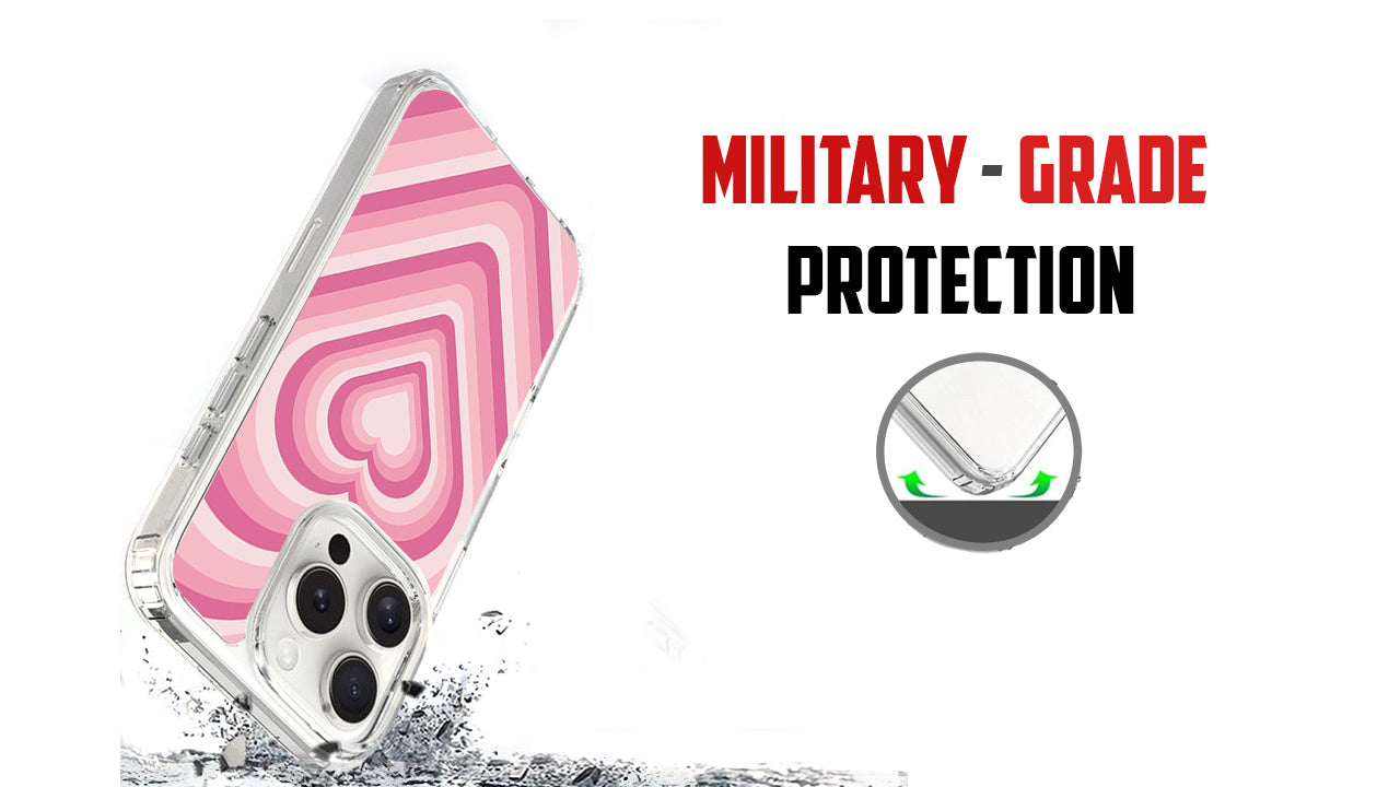 Pink Retro Heart Swirl Aesthetic Phone Case