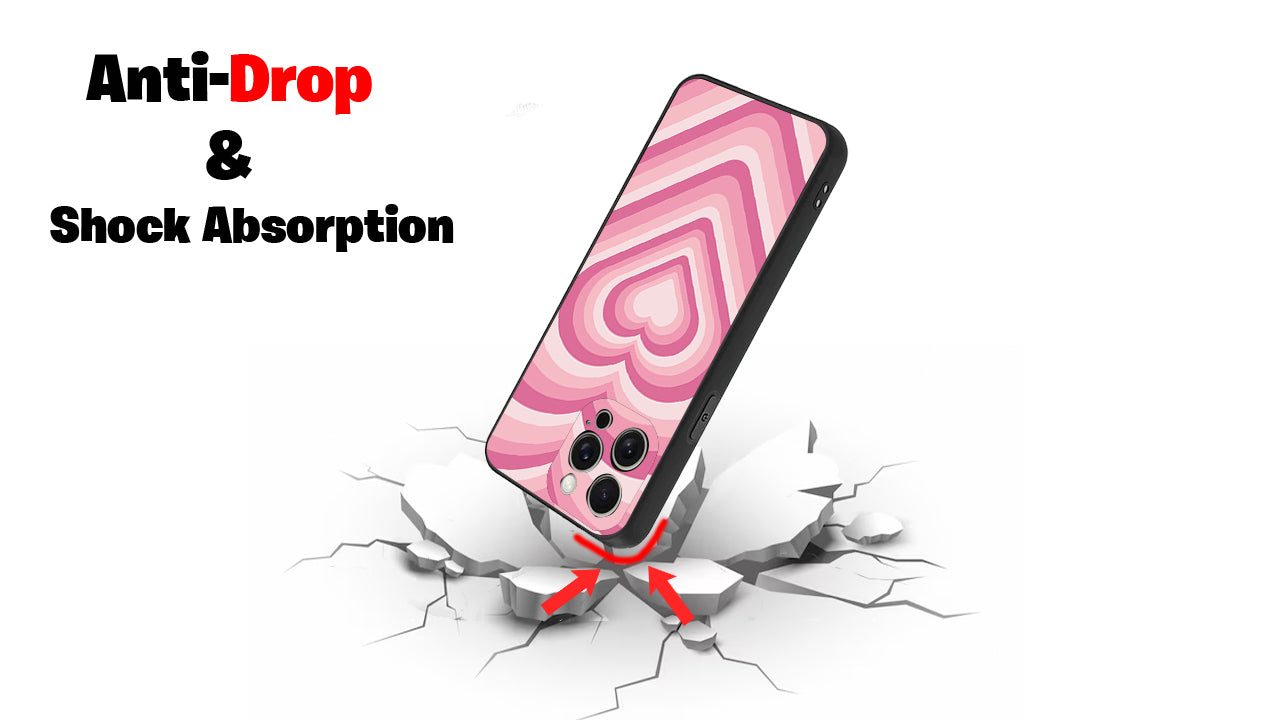 Pink Retro Heart Swirl Aesthetic Phone Case