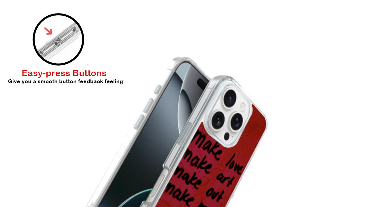 "Make Love Art Out Money" Red Phone Case