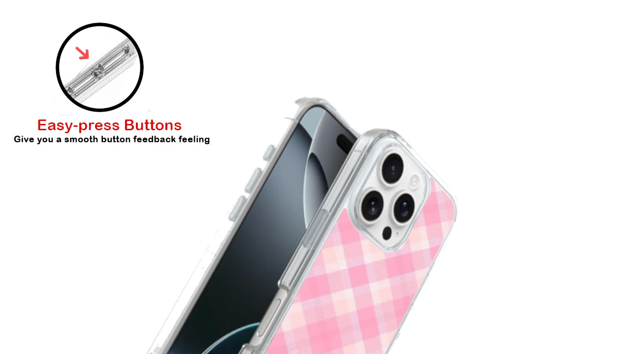 Sweet Pink Plaid Phone Case – Pastel Gingham Aesthetic Cover