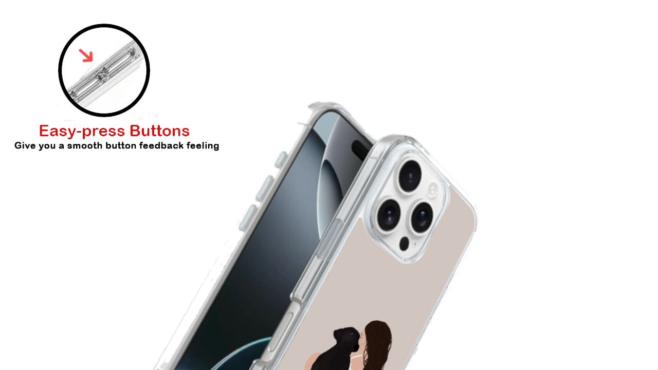 Minimalist Dog Lover Art Phone Case – Hugging Pet Illustration