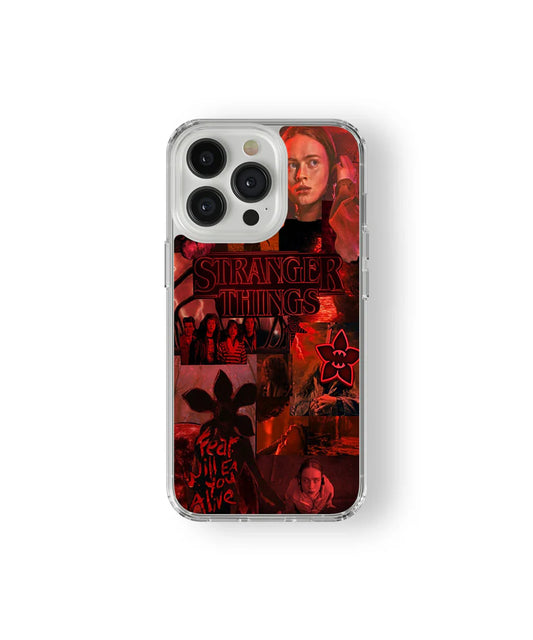 Stranger Things Red Aesthetic Phone Case – Dark Collage Horror Cover