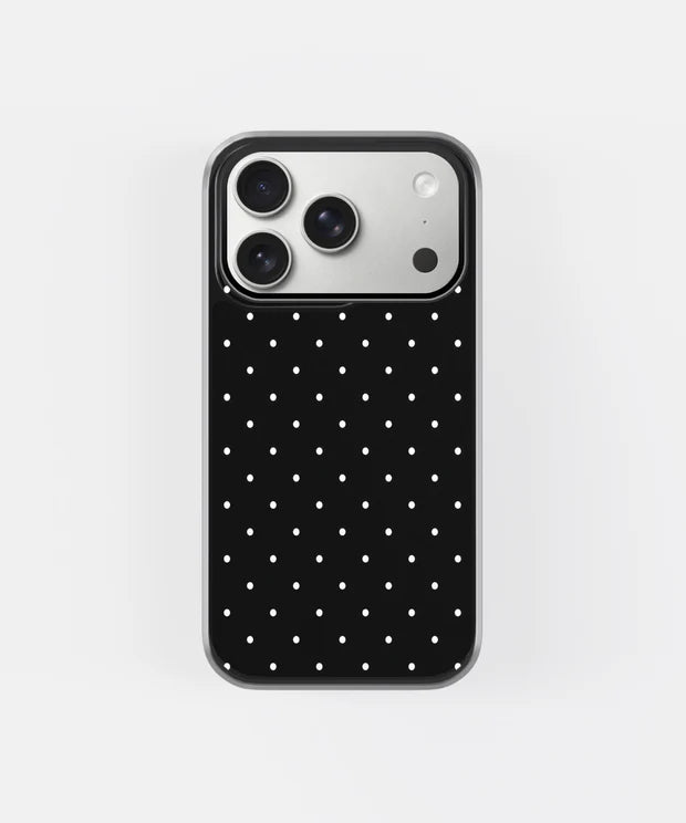 Black Polka Dot Phone Case – Minimal Aesthetic Cute Pattern Cover