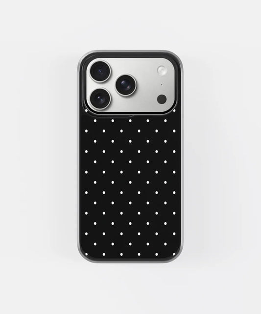Black Polka Dot Phone Case – Minimal Aesthetic Cute Pattern Cover