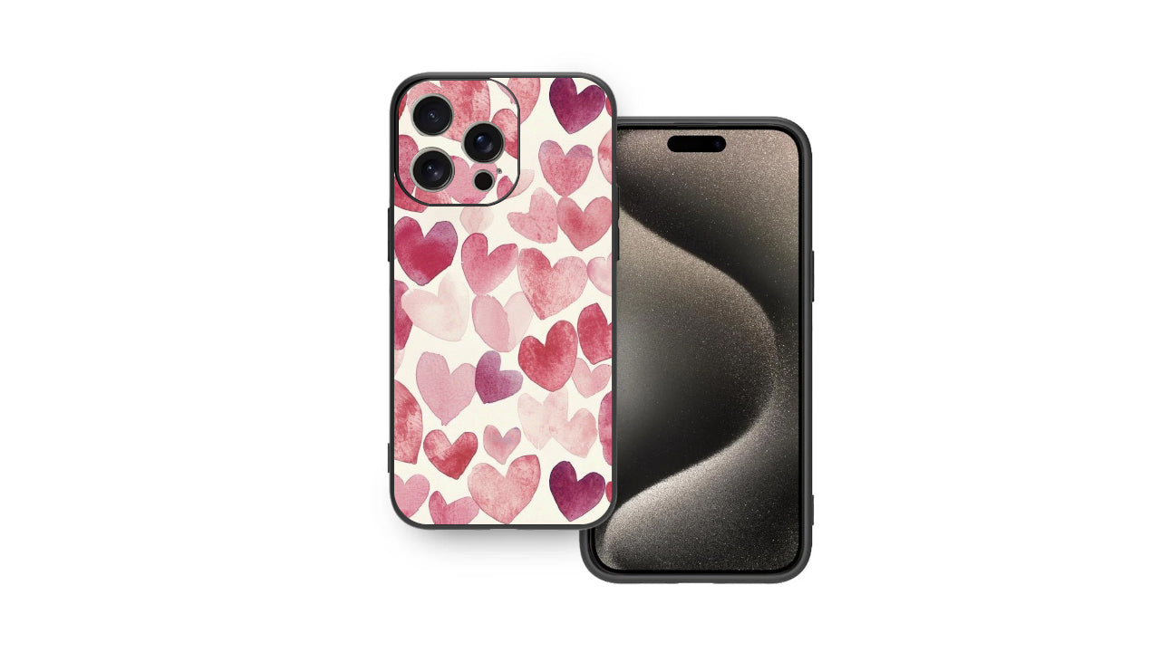 Watercolor Hearts Aesthetic Phone Case